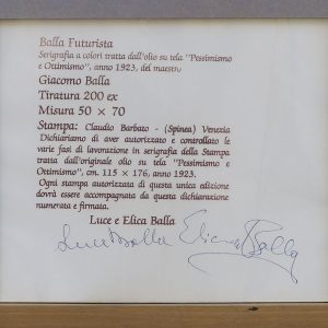 Giacomo Balla - serigrafia - Pessimismo e Ottimismo