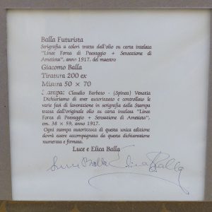 Giacomo Balla - serigrafia - Linee Forza di Passaggio + Sensazione di Ametista